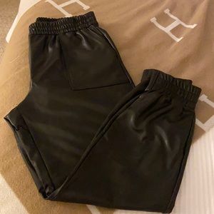 Like new Faux Leather joggers